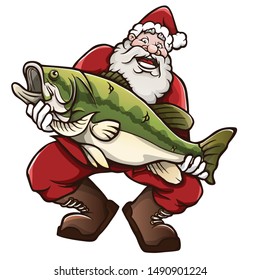 Santa Claus holding a big fish