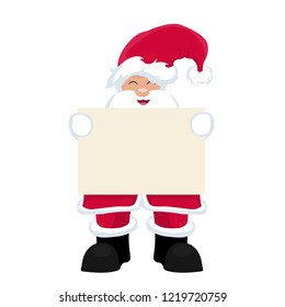 santa claus holding blank poster