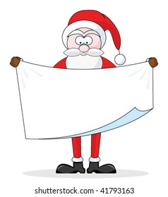 Santa Claus holding blank sign for your message