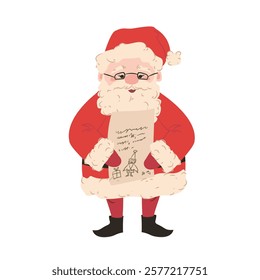 Santa Claus Holding Christmas Wish List