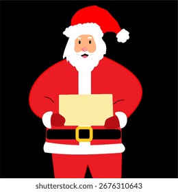 santa claus holding empty board useful for marketing christmas offers