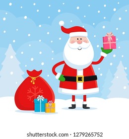 Santa Claus holding Gift