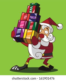 Santa Claus holding a gift box