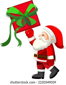 Santa Claus holding gift box illustration
