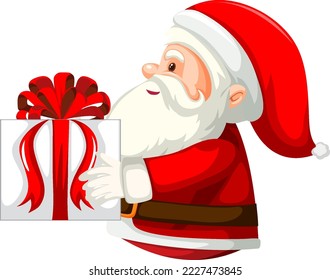 Santa Claus holding gift box illustration