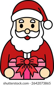 Santa Claus holding a gift box