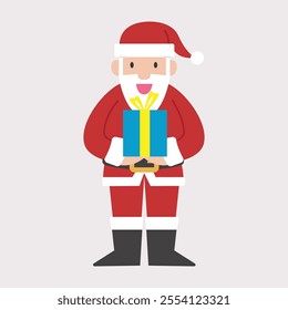 Santa Claus holding gifts. Santa Claus. Santa Claus vector flat