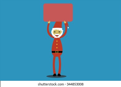 santa claus holding message board illustration