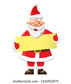 Santa Claus holding poster. Santa Claus vector illustration