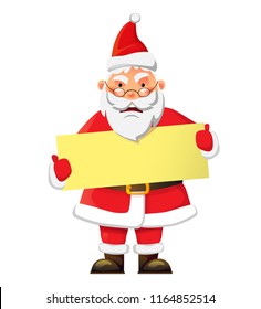 Santa Claus holding poster. Santa Claus vector illustration