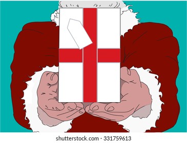 santa claus holding a present