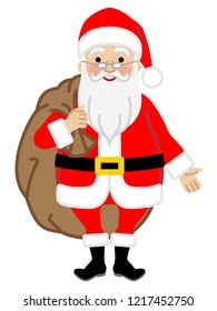 Santa Claus holding the sack - front view