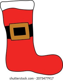 santa claus holiday christmas cute stocking vector isolated. Traditional, Happy new year