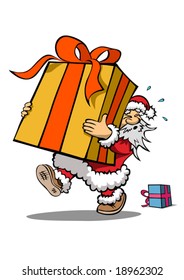 Santa claus with huge gift