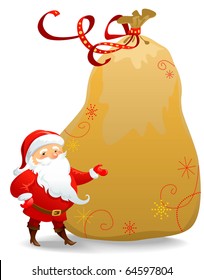 Santa Claus con un saco enorme.