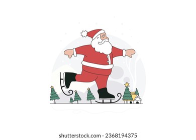 Der Weihnachtsmann ist Eislaufen