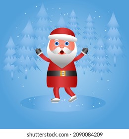 Santa-Claus-Eislaufgrafik, Vektorgrafik