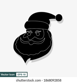 Santa Claus Icon Black and White Vector