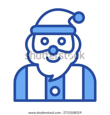 Santa Claus Icon Blue Vector Illustration