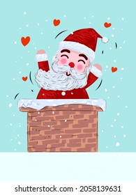 Santa Claus icon character for Christmas day vector illustration.