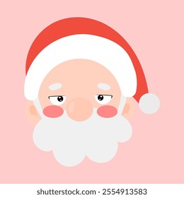 Santa Claus icon, Christmas cartoon characters on background