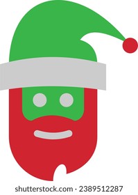 santa claus icon in christmas package with flat style
