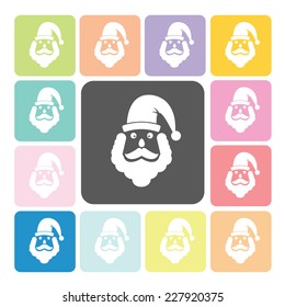Santa claus Icon color set vector illustration.