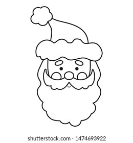Santa Claus icon. Coloring page with Santa Claus. Cartoon Santa Claus. 