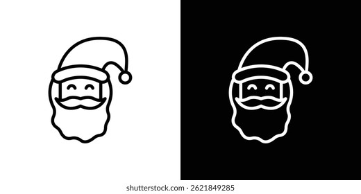 Santa Claus icon concept stroke on white background
