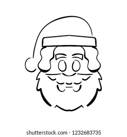 Dibujo de Santa Claus en boceto lineal para Navidad