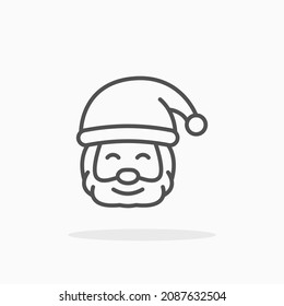 Santa Claus icon. Editable Stroke and pixel perfect. Outline style. Vector illustration. Enjoy this icon for your project.