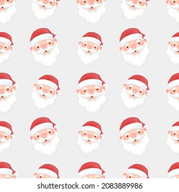 Santa Claus Icon Emoji Muster Design. Weihnachten - Nahtlose Hintergrundsymbole. Emoticon Illustration Design Vektor.