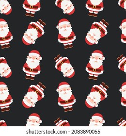 Santa Claus Icon Emoji Muster Design. Weihnachten - Nahtlose Hintergrundsymbole. Emoticon Illustration Design Vektor.