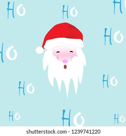 Santa Claus icon. Santa Claus face in flat design. Christmas card template. Colorful vector illustration.cute.