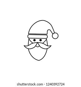 Santa Claus icon. Santa Claus face in flat design. Christmas card template. Colorful vector illustration.cute.