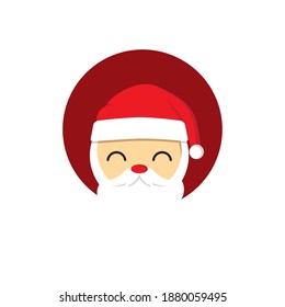 Santa Claus icon. Santa Claus face in flat design, Christmas card template. vector illustration.
