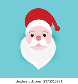 Santa Claus icon. Santa Claus face in flat design
