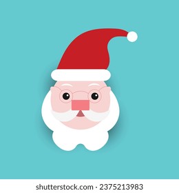 Santa Claus icon. Santa Claus face in flat design