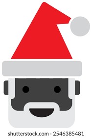 Icono de Santa Claus. Cara de Santa Claus en diseño plano. Plantilla de la tarjeta de Navidad. Ilustración vectorial colorida.