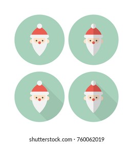 Santa claus, icon. Santa Claus face in flat design, vector, illustration.