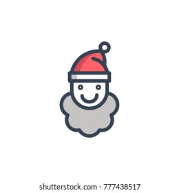 santa claus icon filled outline