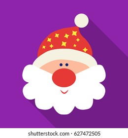 Santa Claus icon in flat style isolated on white background. Christmas Day symbol stock vector illustration.