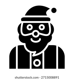 Ilustración vectorial de glifo de icono de Santa Claus