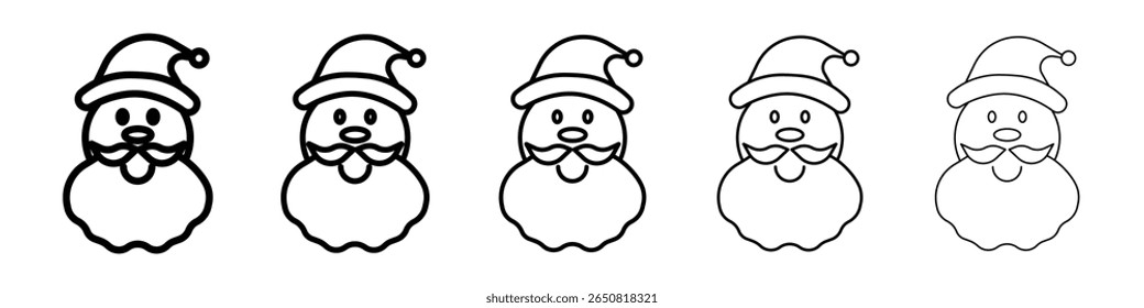 Santa Claus icon isolated vector on white background set