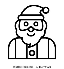 Ilustración vectorial de línea de icono de Santa Claus