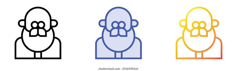 santa claus icon. Linear, Blue Fill and Gradient Style Design Isolated On White Background