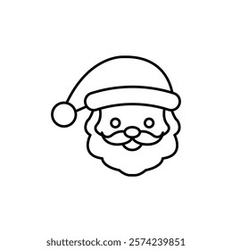Santa Claus icon linear logo isolated