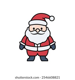 Icono de Santa Claus en estilo lineal. Personaje de Santa Claus aislado en blanco. Ilustración vectorial