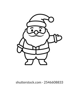 Icono de Santa Claus en estilo lineal. Personaje de Santa Claus aislado en blanco. Ilustración vectorial