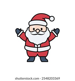 Icono de Santa Claus en estilo lineal. Personaje de Santa Claus aislado en blanco. Ilustración vectorial